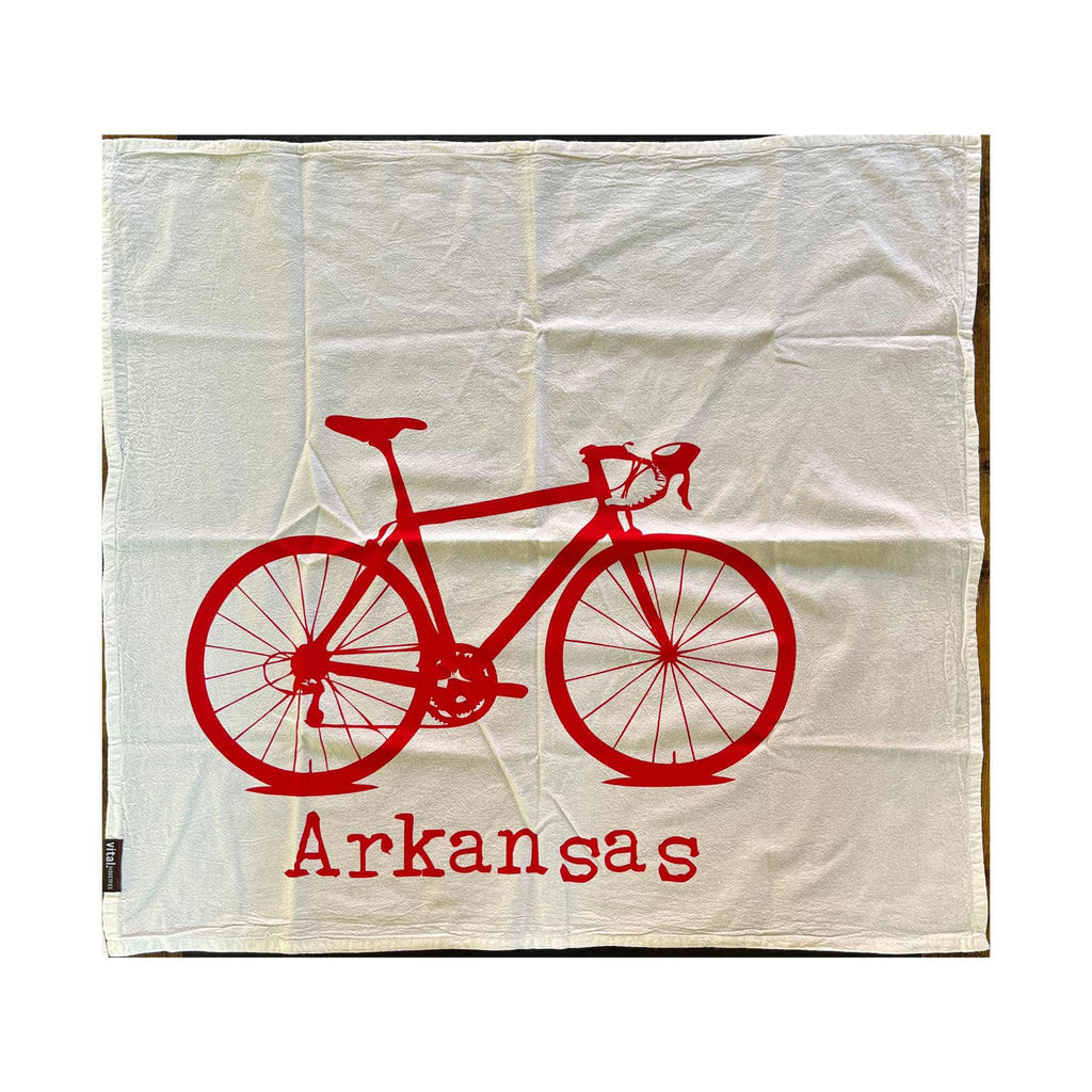 Arkansas bicycle flour sack towel