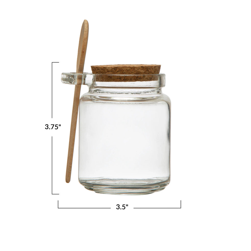 Glass Jar w/Cork Lid & Spoon