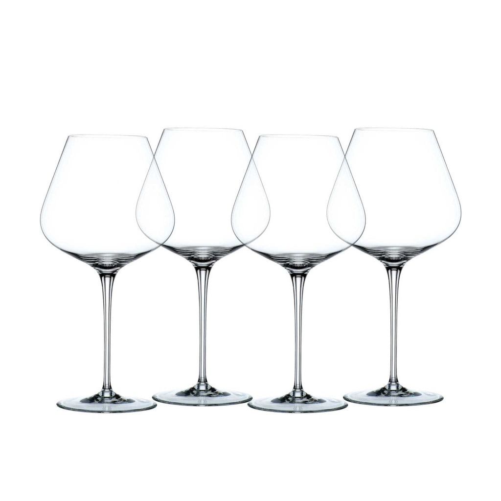 Nachtmann red wine ballon glasses with white background