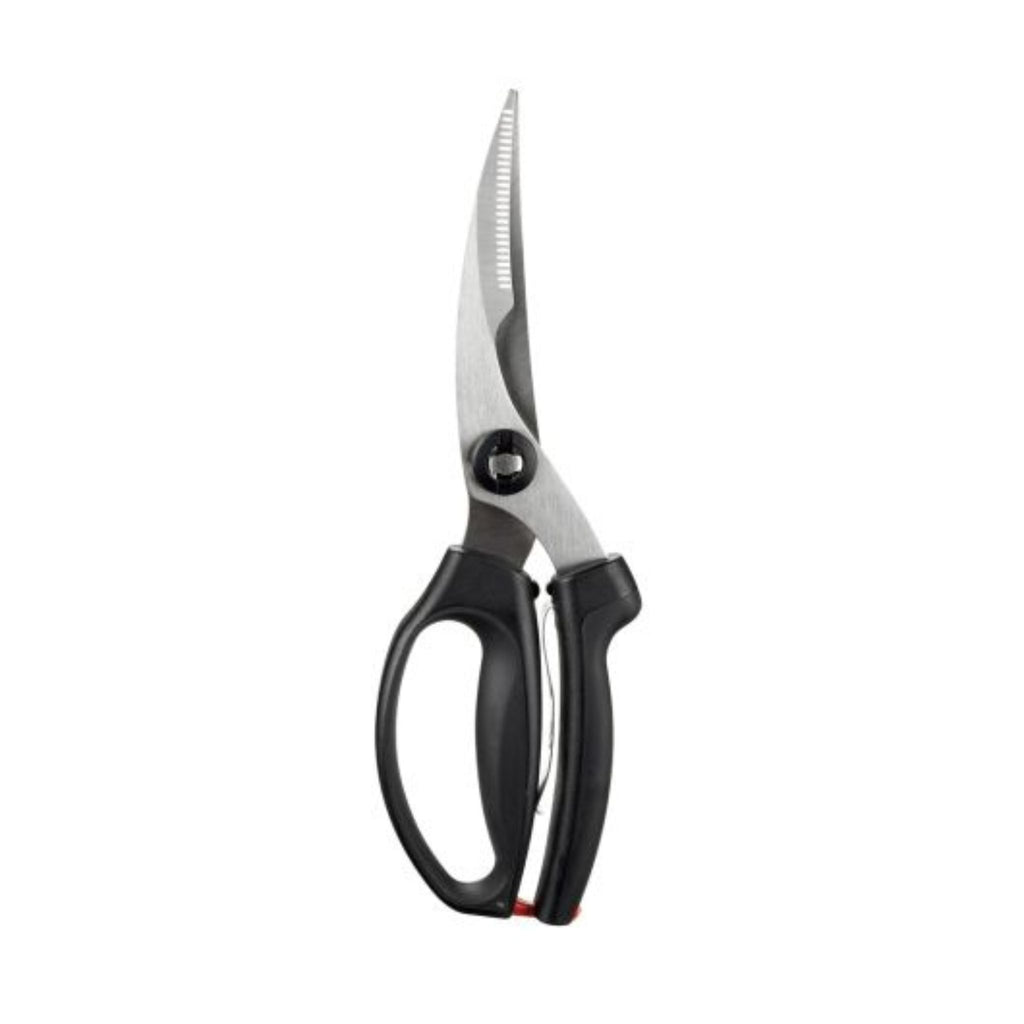 poultry shears with black plastic handle
