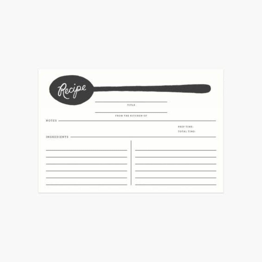 charcoal spoon white recipe cards 
