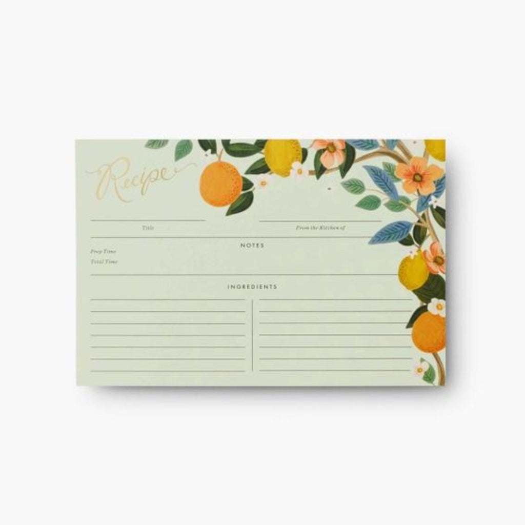 citrus grove floral recipe cards