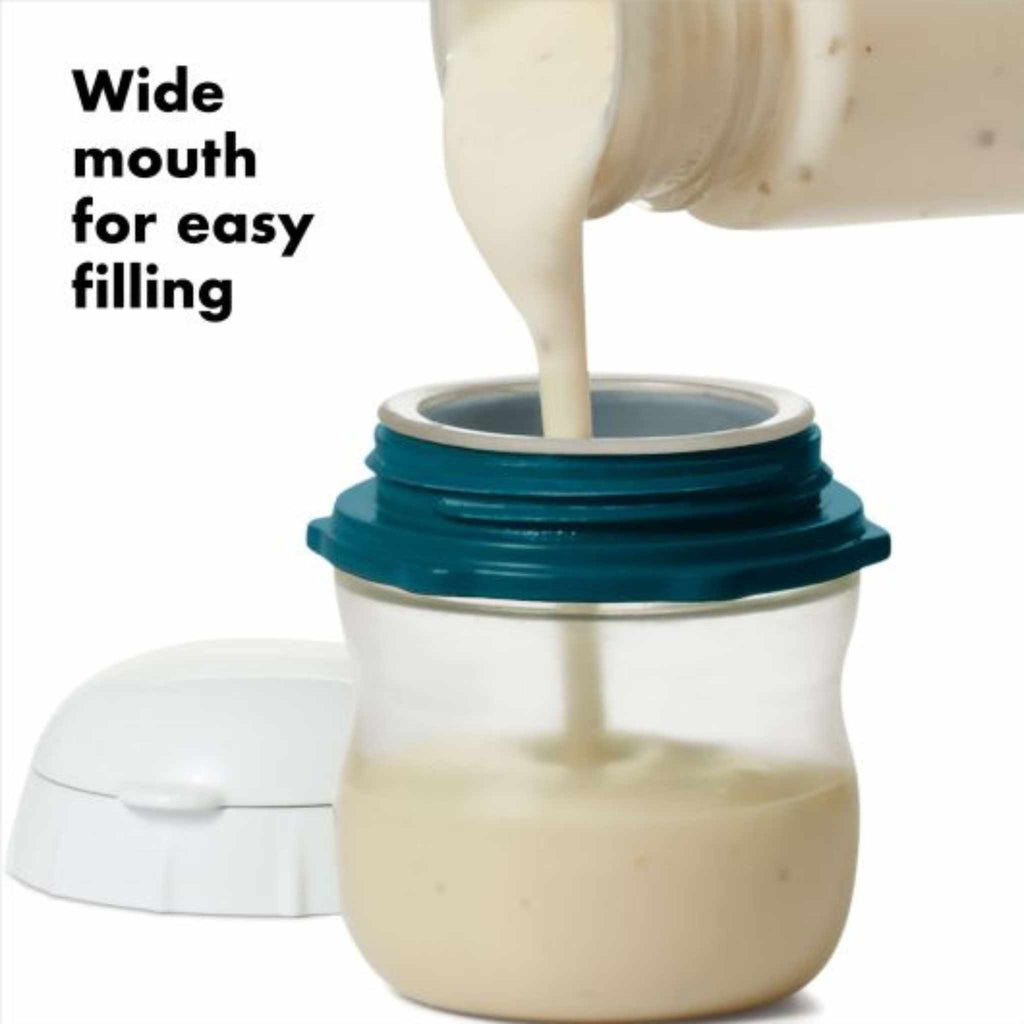 Silicone squeeze bottle has wide mouth for easy filling