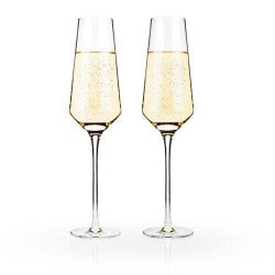 Angled Crystal Champagne Flutes by Viski