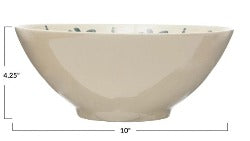 Handstamped Stoneware Bowl